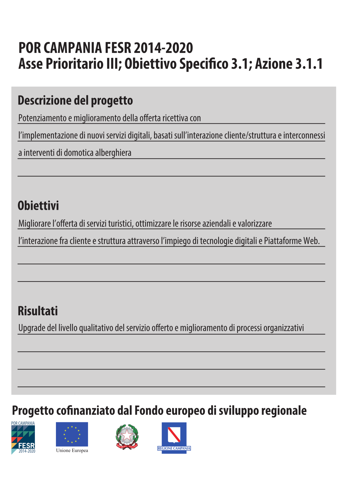 Fondo europeo di sviluppo regionale - POR Campania FESR 2014-2020